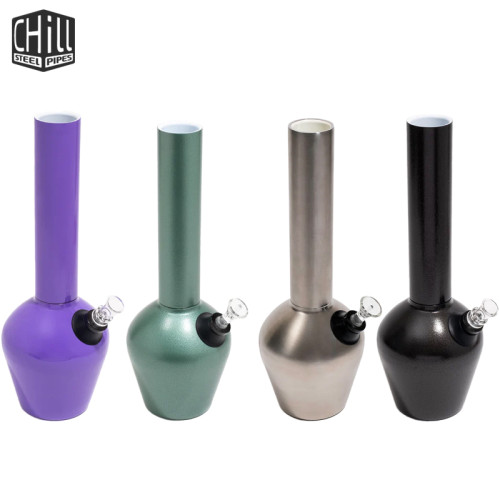 13 INCH CHILL STEEL SOLID WATER PIPE WITH GLASS BOWL - 626GM
